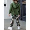 imageSweatyRocks Boys Sweatsuits Letter Patched Long Sleeve Hoodies and Camo Sweatpants 2 Piece OutfitsMulticolor