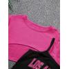 imageSweatyRocks Girls 3 Pieces Summer Outfits Letter Print Camisole and Short Sleeve Crop Tops with Shorts SetHot Pink