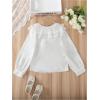 imageSweatyRocks Girls Button Down Lace Blouse Ruffle Collar Long Sleeve Shirts TopsWhite