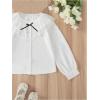 imageSweatyRocks Girls Button Down Lace Blouse Ruffle Collar Long Sleeve Shirts TopsWhite
