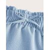 imageSweatyRocks Girls Casual Solid Drawstring Waist Ruffle Hem Midi Skirt A Line SkirtsBlue