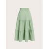 imageSweatyRocks Girls Casual Solid Drawstring Waist Ruffle Hem Midi Skirt A Line SkirtsMint Green