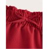 imageSweatyRocks Girls Casual Solid Drawstring Waist Ruffle Hem Midi Skirt A Line SkirtsRed