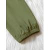 imageSweatyRocks Girls Elastic Waist Flap Pocket Cargo Pants Casual Solid Joggers PantsArmy Green