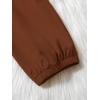 imageSweatyRocks Girls Elastic Waist Flap Pocket Cargo Pants Casual Solid Joggers PantsBrown