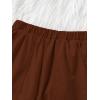 imageSweatyRocks Girls Elastic Waist Flap Pocket Cargo Pants Casual Solid Joggers PantsBrown
