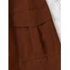 imageSweatyRocks Girls Elastic Waist Flap Pocket Cargo Pants Casual Solid Joggers PantsBrown