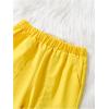 imageSweatyRocks Girls Elastic Waist Flap Pocket Cargo Pants Casual Solid Joggers PantsYellow