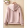 imageSweatyRocks Girls Heart Leopard Print Hoodies Long Sleeve Drop Shoulder SweatshirtPink