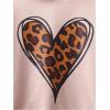 imageSweatyRocks Girls Heart Leopard Print Hoodies Long Sleeve Drop Shoulder SweatshirtPink