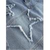 imageSweatyRocks Girls High Waist Y2K Punk Distressed Raw Trim Midi Denim SkirtsMedium Wash