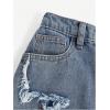 imageSweatyRocks Girls High Waist Y2K Punk Distressed Raw Trim Midi Denim SkirtsMedium Wash
