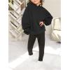 imageSweatyRocks Girls Letter Print Hooded Sweatshirt Long Sleeve Oversized Pullover TopsBlack