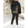imageSweatyRocks Girls Letter Print Hooded Sweatshirt Long Sleeve Oversized Pullover TopsBlack