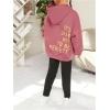 imageSweatyRocks Girls Letter Print Hooded Sweatshirt Long Sleeve Oversized Pullover TopsDusty Pink