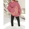 imageSweatyRocks Girls Letter Print Hooded Sweatshirt Long Sleeve Oversized Pullover TopsDusty Pink