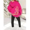 imageSweatyRocks Girls Letter Print Hooded Sweatshirt Long Sleeve Oversized Pullover TopsHot Pink