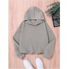 imageSweatyRocks Girls Letter Print Hooded Sweatshirt Long Sleeve Oversized Pullover TopsLight Grey