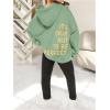 imageSweatyRocks Girls Letter Print Hooded Sweatshirt Long Sleeve Oversized Pullover TopsMint Green