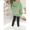 imageSweatyRocks Girls Letter Print Hooded Sweatshirt Long Sleeve Oversized Pullover TopsMint Green