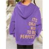 imageSweatyRocks Girls Letter Print Hooded Sweatshirt Long Sleeve Oversized Pullover TopsViolet Purple