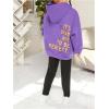 imageSweatyRocks Girls Letter Print Hooded Sweatshirt Long Sleeve Oversized Pullover TopsViolet Purple