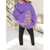 imageSweatyRocks Girls Letter Print Hooded Sweatshirt Long Sleeve Oversized Pullover TopsViolet Purple