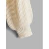 imageSweatyRocks Girls Long Sleeve Drop Shoulder V Neck Button Front Ribbed Knit Cardigan SweatersBeige