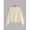 imageSweatyRocks Girls Long Sleeve Drop Shoulder V Neck Button Front Ribbed Knit Cardigan SweatersBeige
