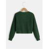 imageSweatyRocks Girls Long Sleeve Drop Shoulder V Neck Button Front Ribbed Knit Cardigan SweatersDark Green
