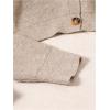 imageSweatyRocks Girls Long Sleeve Drop Shoulder V Neck Button Front Ribbed Knit Cardigan SweatersDeep Khaki