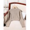 imageSweatyRocks Girls Long Sleeve Drop Shoulder V Neck Button Front Ribbed Knit Cardigan SweatersDeep Khaki