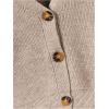 imageSweatyRocks Girls Long Sleeve Drop Shoulder V Neck Button Front Ribbed Knit Cardigan SweatersDeep Khaki