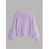 imageSweatyRocks Girls Long Sleeve Drop Shoulder V Neck Button Front Ribbed Knit Cardigan SweatersPurple