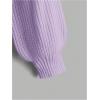 imageSweatyRocks Girls Long Sleeve Drop Shoulder V Neck Button Front Ribbed Knit Cardigan SweatersPurple
