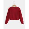 imageSweatyRocks Girls Long Sleeve Drop Shoulder V Neck Button Front Ribbed Knit Cardigan SweatersRed
