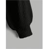 imageSweatyRocks Girls Long Sleeve Drop Shoulder V Neck Button Front Ribbed Knit Cardigan SweatersSolid Black