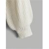 imageSweatyRocks Girls Long Sleeve Drop Shoulder V Neck Button Front Ribbed Knit Cardigan SweatersSolid White