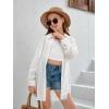 imageSweatyRocks Girls Sheer Button Down Shirt Oversized Long Sleeve See Through Casual Blouse TopsWhite