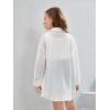 imageSweatyRocks Girls Sheer Button Down Shirt Oversized Long Sleeve See Through Casual Blouse TopsWhite