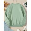 imageSweatyRocks Girls Sweatshirt Letter Graphic Round Neck Long Sleeve Drop Shoulder Pullover ShirtsGreen