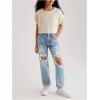 imageSweatyRocks Girls Waffle Knit T Shirts Short Sleeve Crew Neck Loose Fit Solid Casual Crop TopsBeige