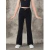 imageSweatyRocks Teen Girls High Waisted Straight Leg Ripped Jeans Washed Denim Pants with PocketsFlare Leg Black