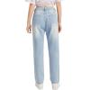 imageSweatyRocks Teen Girls High Waisted Straight Leg Ripped Jeans Washed Denim Pants with PocketsLight Wash