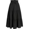 imageSweatyRocks Girls Casual Solid Drawstring Waist Ruffle Hem Midi Skirt A Line SkirtsBlack