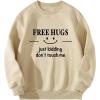 imageSweatyRocks Girls Sweatshirt Letter Graphic Round Neck Long Sleeve Drop Shoulder Pullover ShirtsApricot