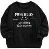 imageSweatyRocks Girls Sweatshirt Letter Graphic Round Neck Long Sleeve Drop Shoulder Pullover ShirtsBlack
