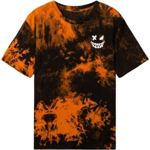 imageSweatyRocks Boys Graphic T Shirts Crewneck Short Sleeve Tie Dye Casual Tee TopOrange