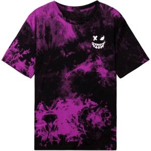 imageSweatyRocks Boys Graphic T Shirts Crewneck Short Sleeve Tie Dye Casual Tee TopPurple