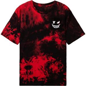 imageSweatyRocks Boys Graphic T Shirts Crewneck Short Sleeve Tie Dye Casual Tee TopRed